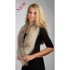 Fox fur scarf -  sapphire grey